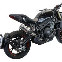 Escape compatible con Benelli 752 S 2022-2024, M3 Inox , Escape legal, homologado, silenciador con db killer desmontable y tubo de conexión específico 