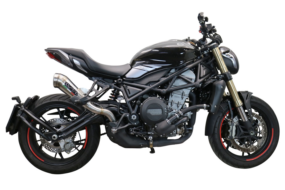 Escape compatible con Benelli 752 S 2019-2021, Powercone Evo, Escape legal, homologado, silenciador con db killer desmontable y tubo de conexión específico 