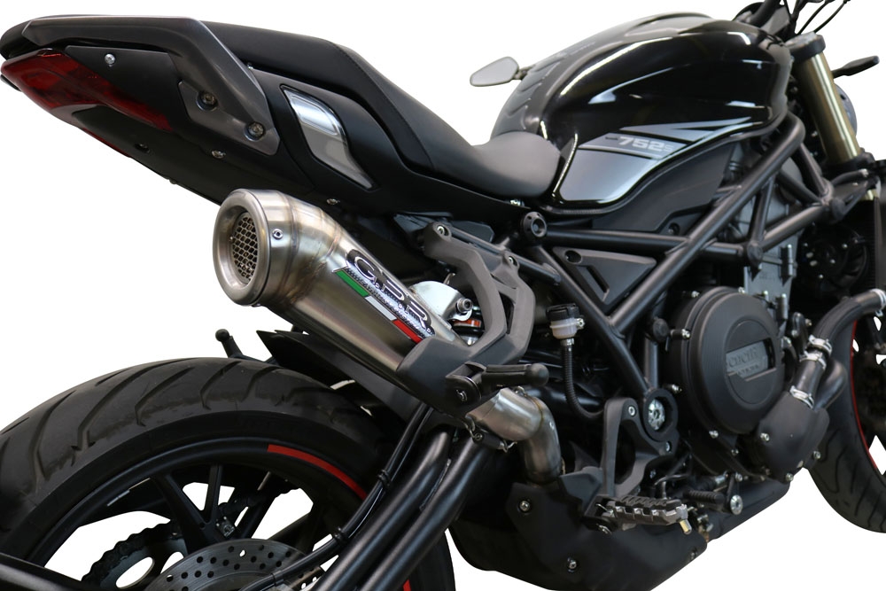 Escape compatible con Benelli 752 S 2019-2021, Powercone Evo, Escape legal, homologado, silenciador con db killer desmontable y tubo de conexión específico 