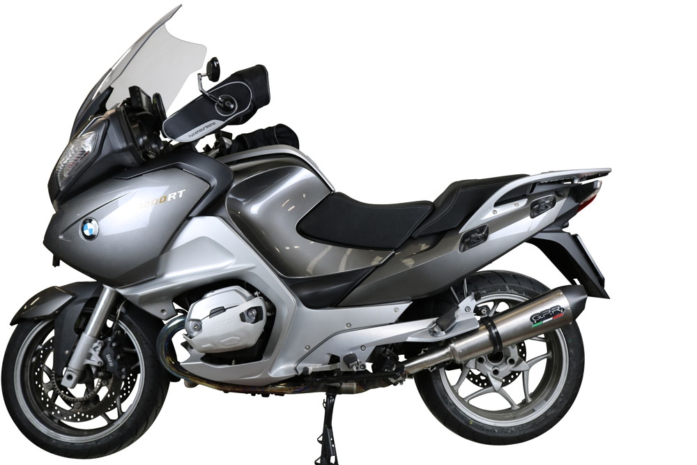 Escape compatible con Bmw R 1200 Rt 2009-2013, Gpe Ann. titanium, Escape legal, homologado, silenciador con db killer desmontable y tubo de conexión específico 