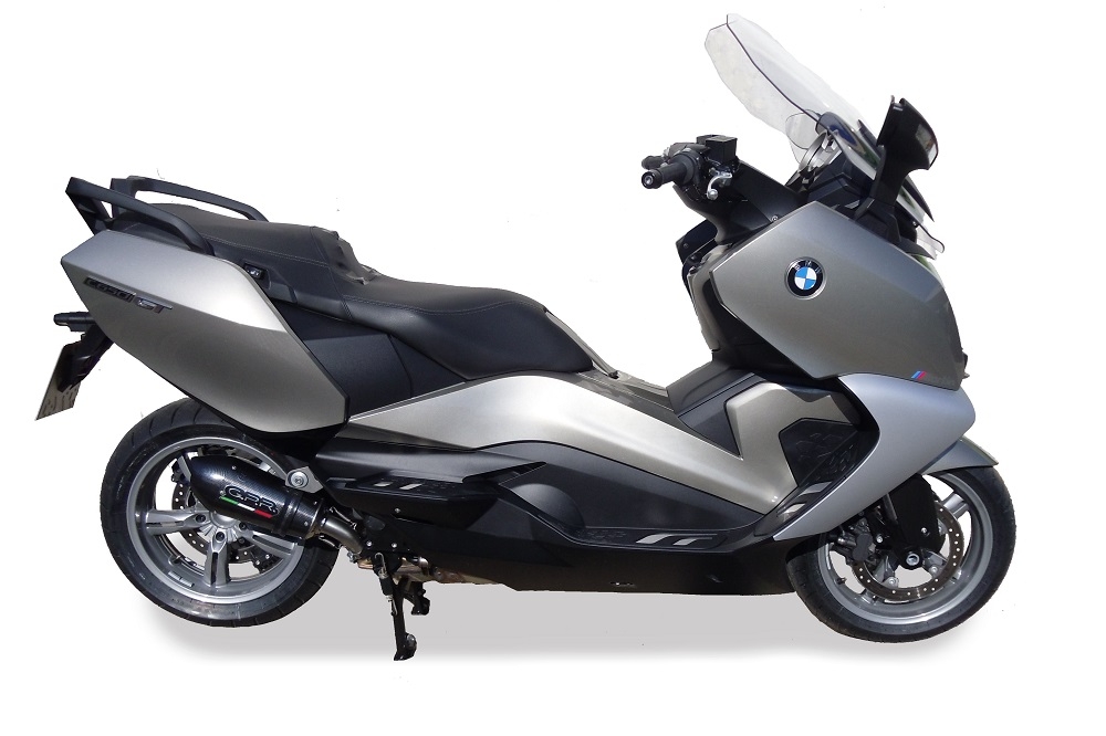 Escape compatible con Bmw C 650 Gt 2012-2015, Gpe Ann. Poppy, Escape legal, homologado, silenciador con db killer desmontable y tubo de conexión específico 