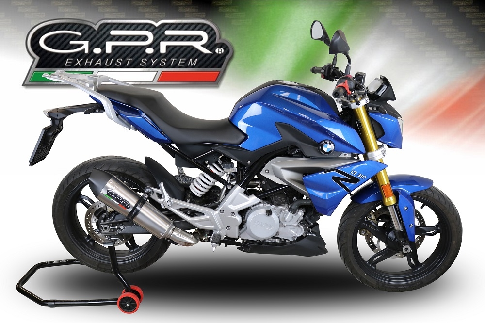 Escape compatible con Bmw G 310 R 2017-2021, Gpe Ann. titanium, Escape completo, no legal para países de la UE, con db killer extraíble 