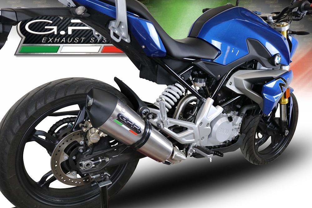 Escape compatible con Bmw G 310 R 2017-2021, Gpe Ann. titanium, Escape completo, no legal para países de la UE, con db killer extraíble 