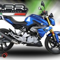 GPR escape compatible con  Bmw G 310 R 2022-2024, M3 Black Titanium, Escape completo homologado y legal,con catalizador incluido db killer extraíble 