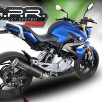 GPR escape compatible con  Bmw G 310 R 2022-2024, M3 Black Titanium, Escape completo homologado y legal,con catalizador incluido db killer extraíble 