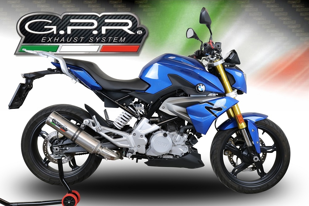 Escape compatible con Bmw G 310 R 2017-2021, M3 Inox , Escape completo, no legal para países de la UE, con db killer extraíble 