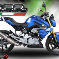 Escape compatible con Bmw G 310 R 2017-2021, M3 Inox , Escape completo, no legal para países de la UE, con db killer extraíble 