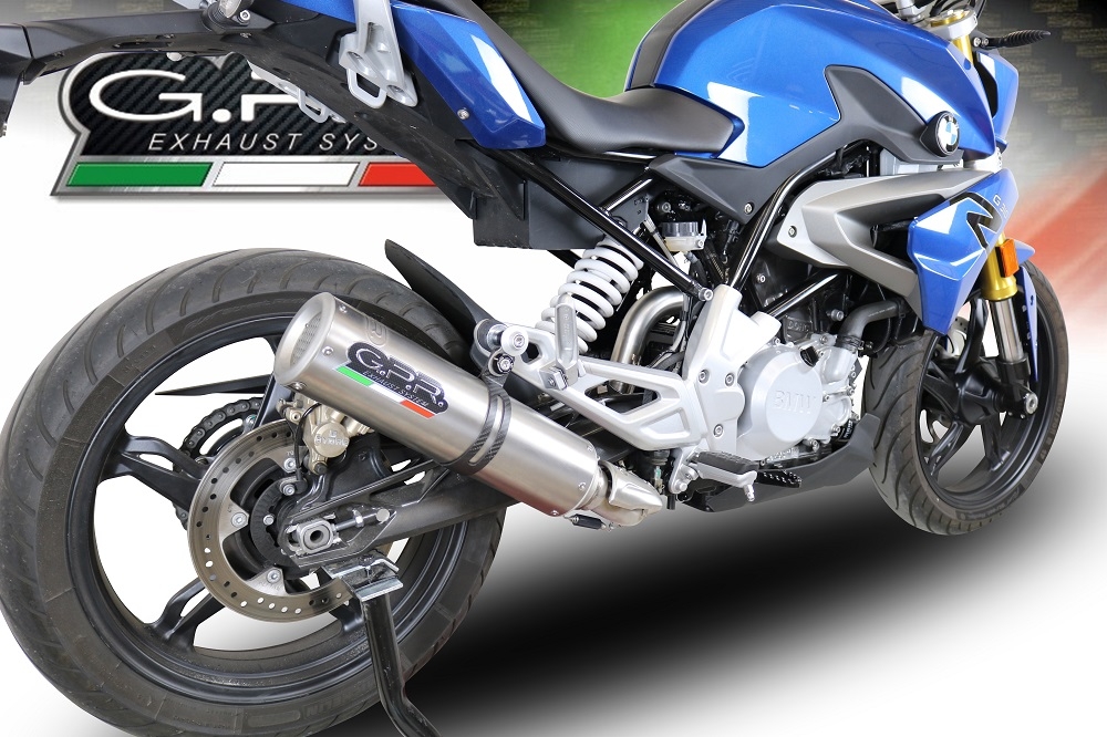 Escape compatible con Bmw G 310 R 2017-2021, M3 Inox , Escape completo, no legal para países de la UE, con db killer extraíble 