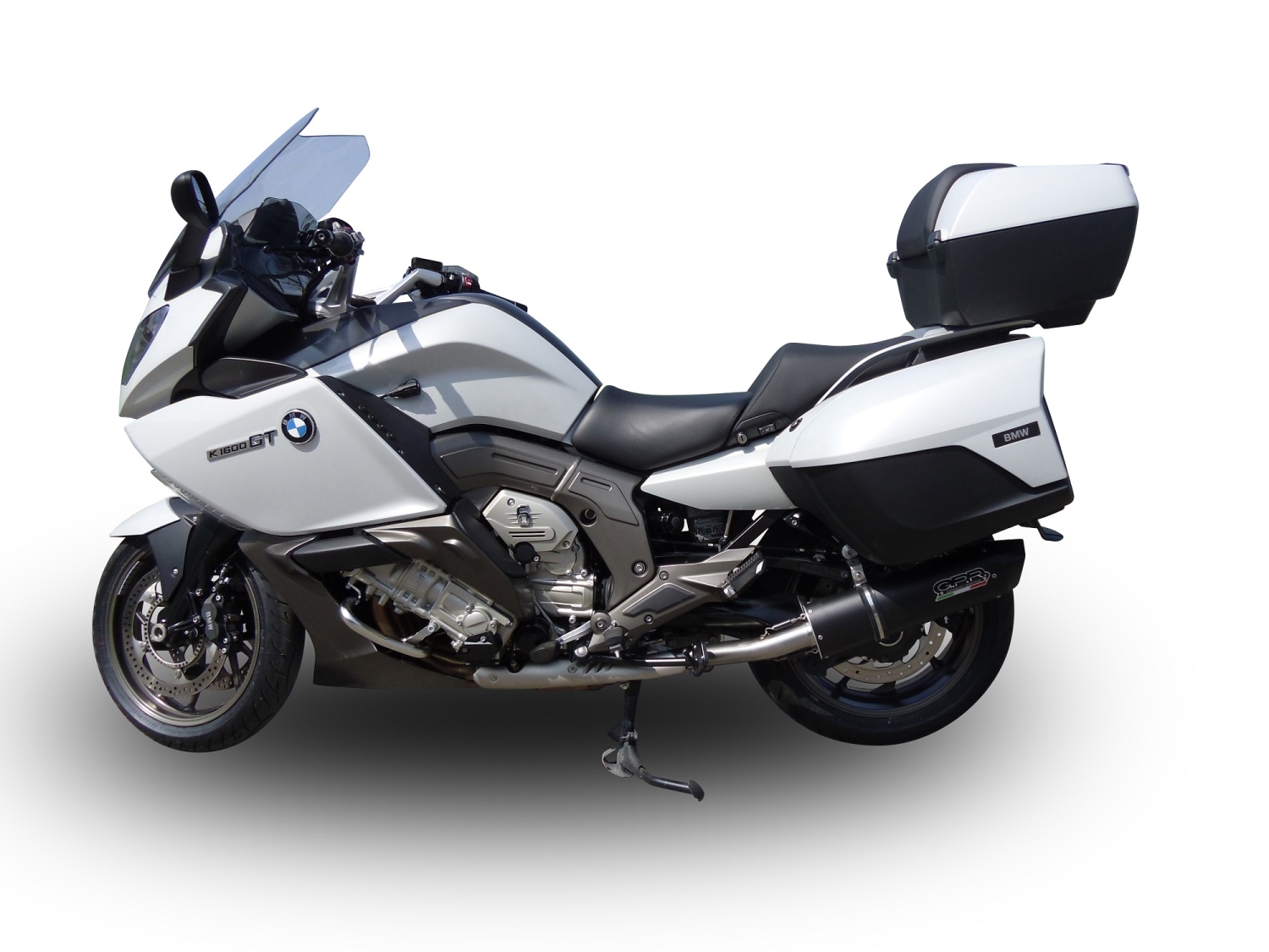 Escape compatible con Bmw K 1600 Gt 2017-2021, Furore Evo4 Nero, Par de terminales de escape homologados, con db killer extraíbles y tubos de conexión específicos 