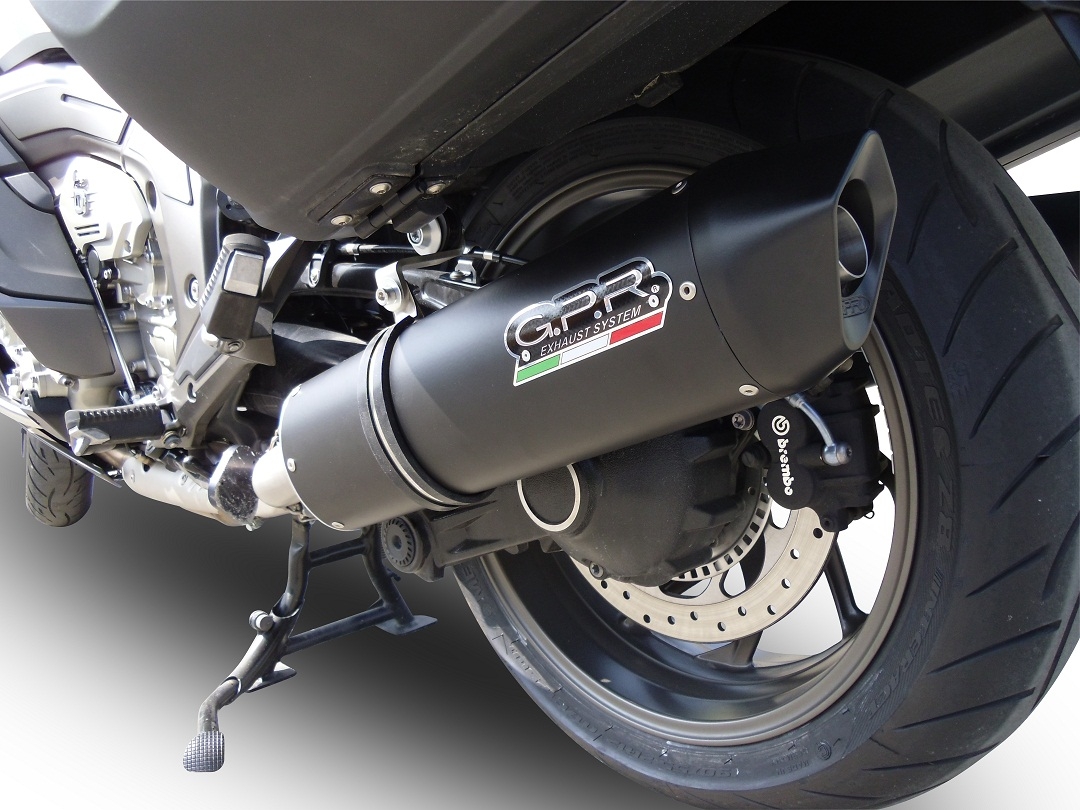 Escape compatible con Bmw K 1600 Gt 2017-2021, Furore Evo4 Nero, Par de terminales de escape homologados, con db killer extraíbles y tubos de conexión específicos 