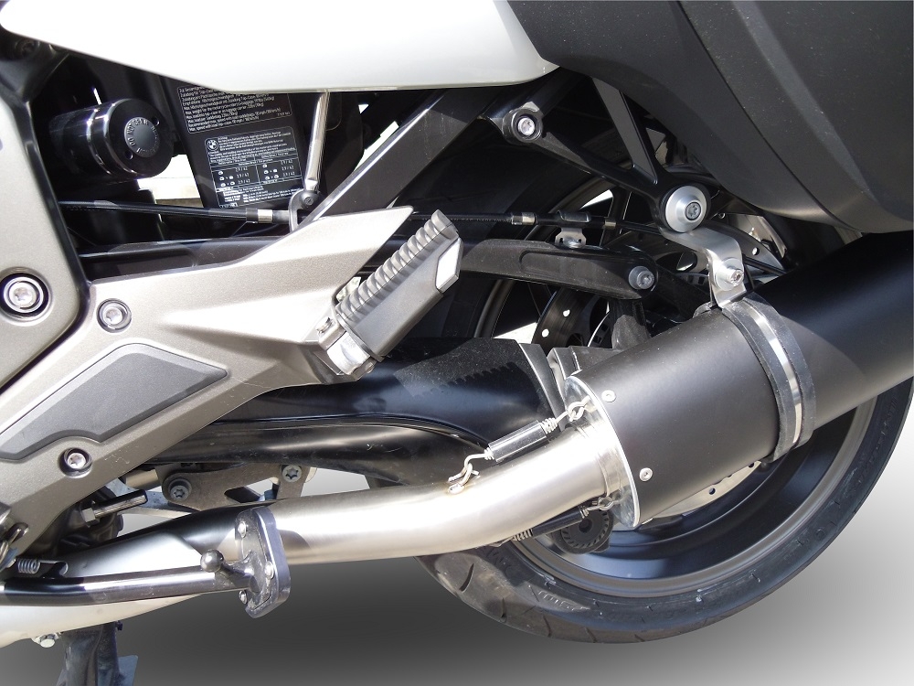 Escape compatible con Bmw K 1600 Gt 2010-2016, Furore Nero, Par de terminales de escape homologados, con db killer extraíbles y tubos de conexión específicos 