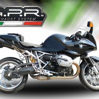 Escape compatible con Bmw R 1200 S 2006-2008, Furore Nero, Par de terminales de escape homologados, con db killer extraíbles y tubos de conexión específicos 