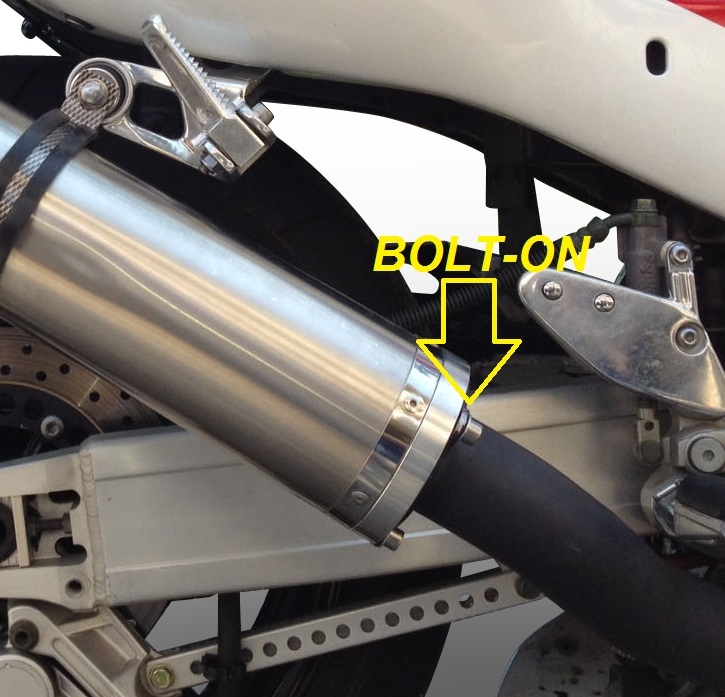 Escape compatible con Hyosung Comet 250 GT - R 2001-2014, Inox Tondo, Silenciador de escape, homologado, montaje con brida específica (bolt-on), con db killer extraíble 