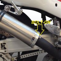Escape compatible con Hyosung Comet 250 GT - R 2001-2014, Inox Tondo, Silenciador de escape, homologado, montaje con brida específica (bolt-on), con db killer extraíble 