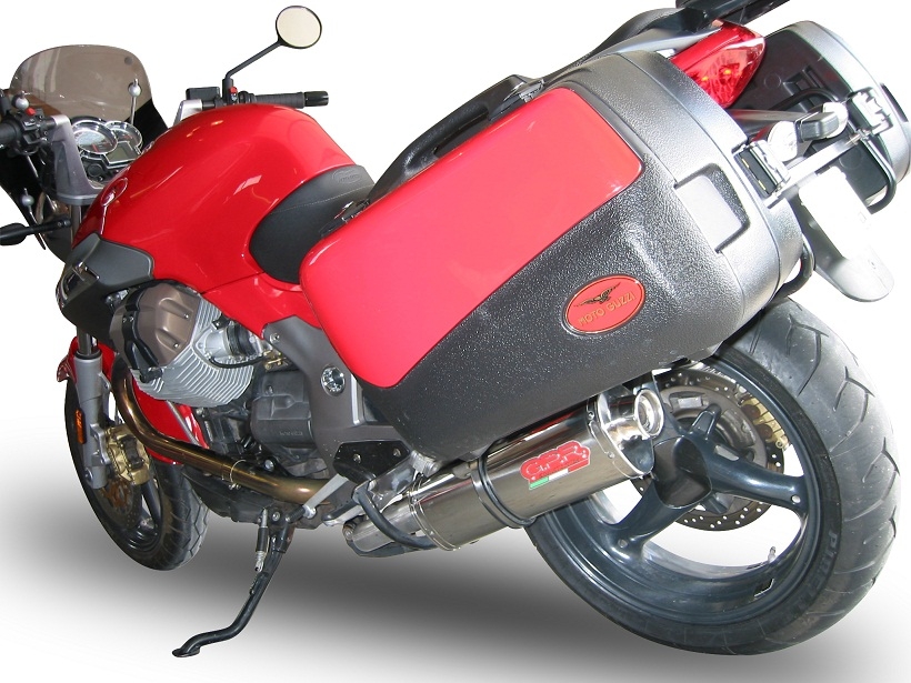 Escape compatible con Moto Guzzi Breva 850 2006-2011, Trioval, Escape legal, homologado, silenciador con db killer desmontable y tubo de conexión específico 