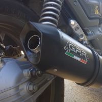 Escape compatible con Moto Guzzi Breva 750 2003-2009, Furore Nero, Par de terminales de escape homologados, con db killer extraíbles y tubos de conexión específicos 