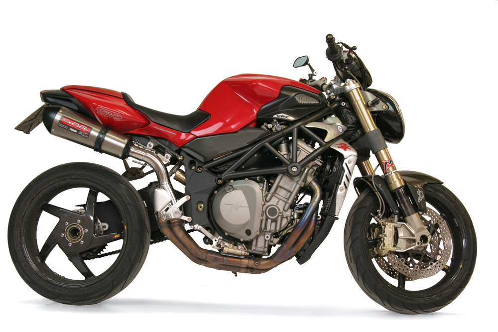 Escape compatible con Mv Agusta Brutale 750 S 2000-2006, Gpe Ann. titanium, Escape legal, homologado, silenciador con db killer desmontable y tubo de conexión específico 