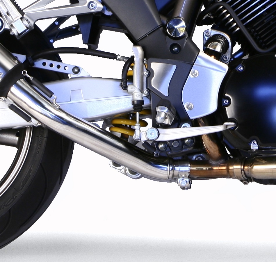 Escape compatible con Yamaha Bt Bulldog 1100 2002-2007, Trioval, Par de terminales de escape homologados, con db killer extraíbles y tubos de conexión específicos 