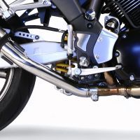 Escape compatible con Yamaha Bt Bulldog 1100 2002-2007, Trioval, Par de terminales de escape homologados, con db killer extraíbles y tubos de conexión específicos 