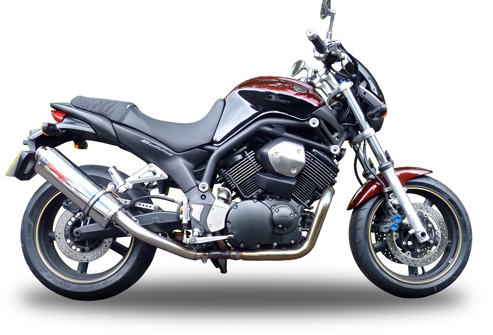 Escape compatible con Yamaha Bt Bulldog 1100 2002-2007, Trioval, Par de terminales de escape homologados, con db killer extraíbles y tubos de conexión específicos 