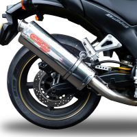 Escape compatible con Yamaha Bt Bulldog 1100 2002-2007, Trioval, Par de terminales de escape homologados, con db killer extraíbles y tubos de conexión específicos 