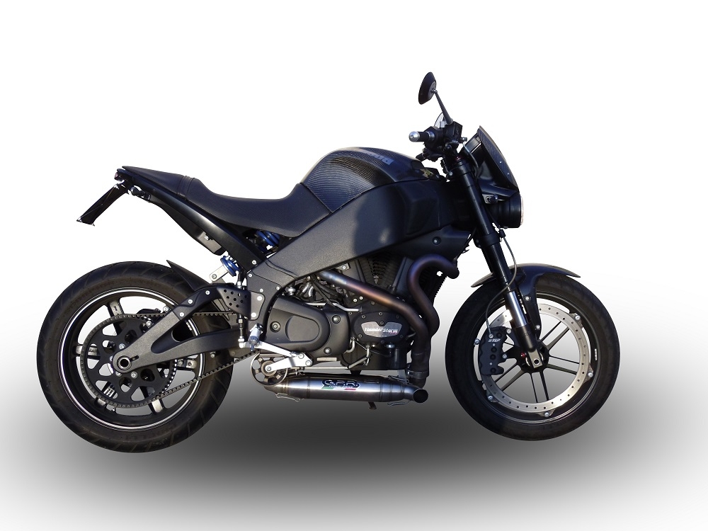 Escape compatible con Buell Xb 12 2003-2007, Deeptone Inox, Par de terminales de escape homologados, con db killer extraíbles y tubos de conexión específicos 