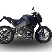 Escape compatible con Buell Xb 12 2003-2007, Deeptone Inox, Par de terminales de escape homologados, con db killer extraíbles y tubos de conexión específicos 