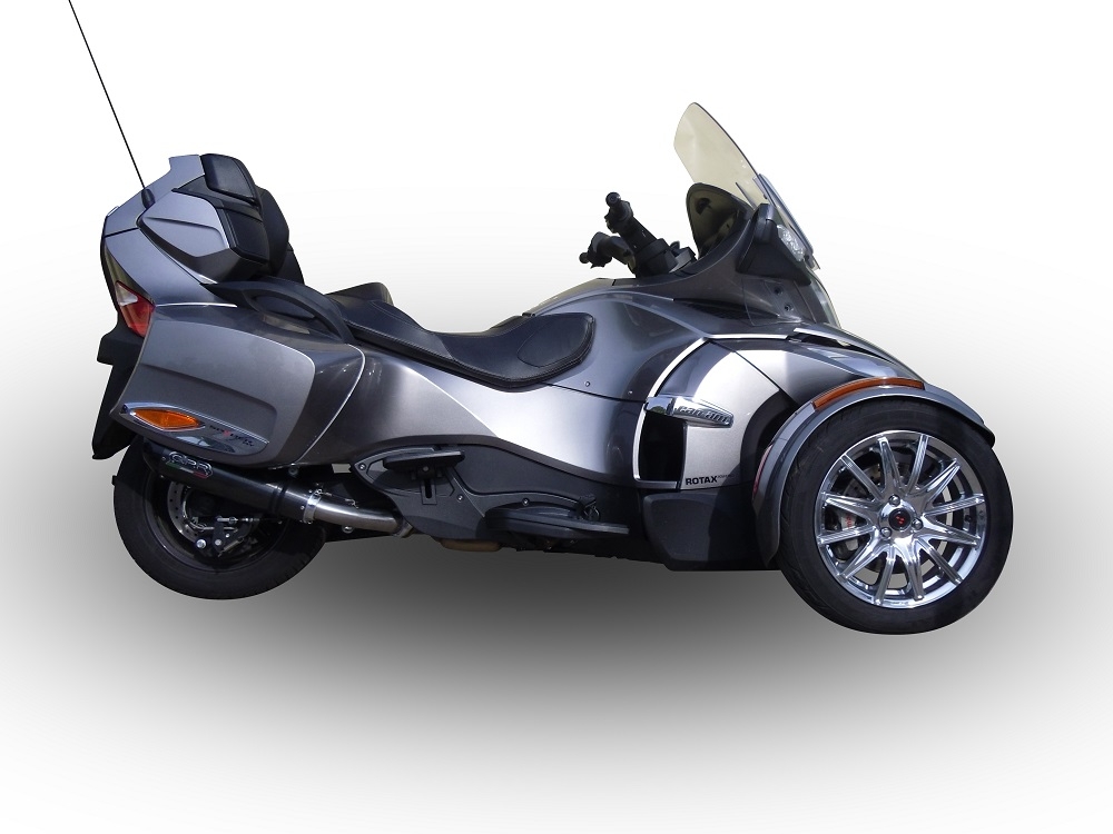 Escape compatible con Can Am Spyder 1000 RT 2013-2023, Gpe Ann. Poppy, Escape legal, homologado, silenciador con db killer desmontable y tubo de conexión específico 