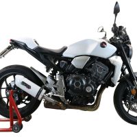 Escape compatible con Honda Cb 1000 R 2018-2020, Albus Evo4, Escape legal, homologado, silenciador con db killer desmontable y tubo de conexión específico 