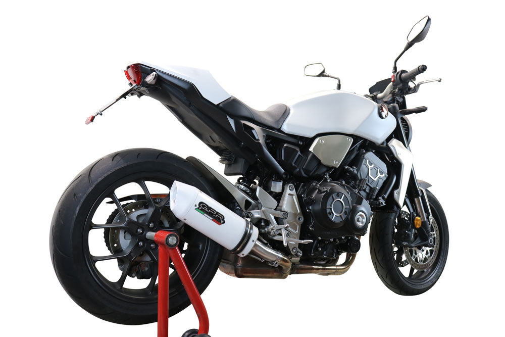 Escape compatible con Honda Cb 1000 R 2018-2020, Albus Evo4, Escape legal, homologado, silenciador con db killer desmontable y tubo de conexión específico 