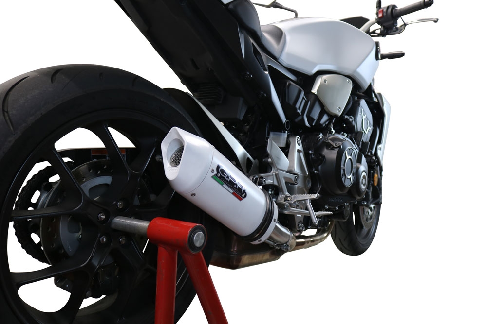 Escape compatible con Honda Cb 1000 R 2018-2020, Albus Evo4, Escape legal, homologado, silenciador con db killer desmontable y tubo de conexión específico 