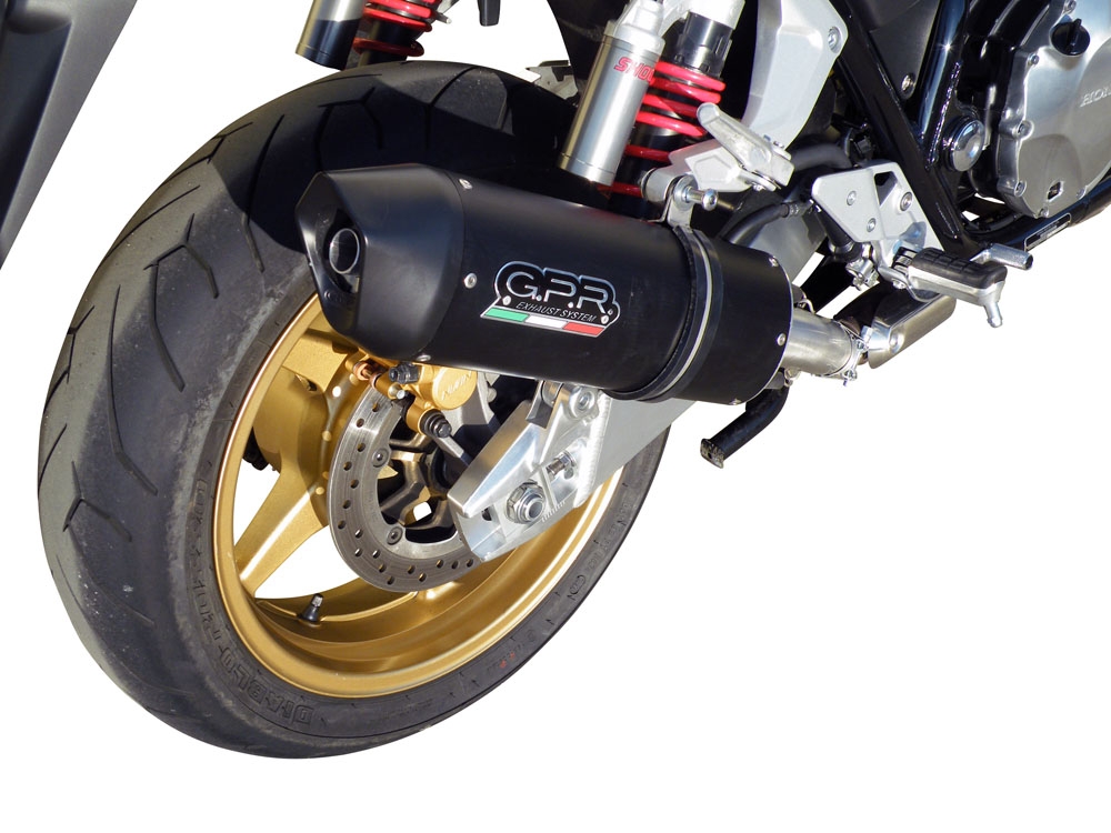 Escape compatible con Honda Cb 1300 2003-2012, Furore Nero, Escape legal, homologado, silenciador con db killer desmontable y tubo de conexión específico 