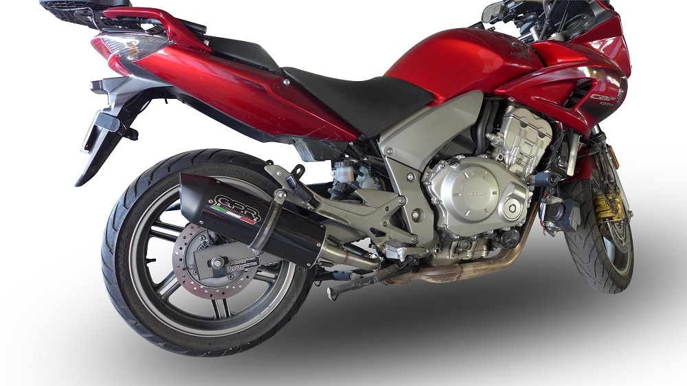 Escape compatible con Honda Cbf 1000 - ST 2006-2009, Furore Nero, Par de terminales de escape homologados, con db killer extraíbles y tubos de conexión específicos 