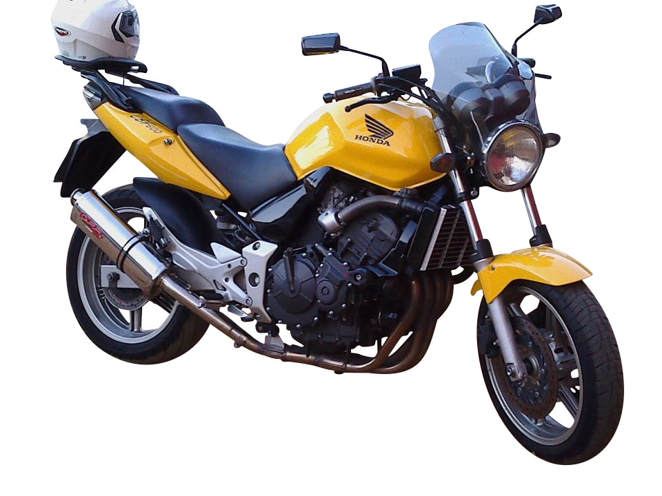 Escape compatible con Honda Cbf 500 2004-2007, Trioval, Escape legal, homologado, silenciador con db killer desmontable y tubo de conexión específico 