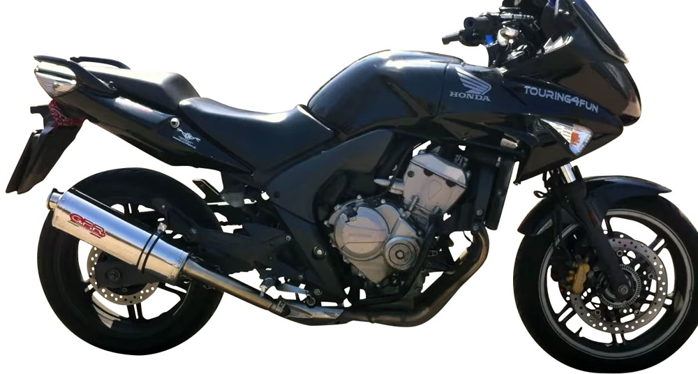 Escape compatible con Honda Cbf 500 2004-2007, Trioval, Escape legal, homologado, silenciador con db killer desmontable y tubo de conexión específico 