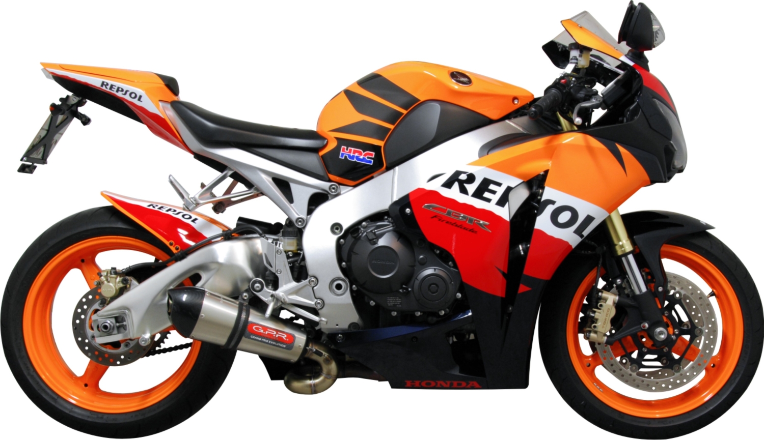 Escape compatible con Honda Cbr 1000 Rr 2008-2011, Gpe Ann. titanium, Escape racing, silenciador con tubo de conexion, articulo sin homologacion 