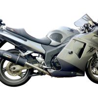 Escape compatible con Honda Cbr1100XX Superblackbird - X Eleven 1997-2006, Furore Nero, Par de terminales de escape homologados, con db killer extraíbles y tubos de conexión específicos 