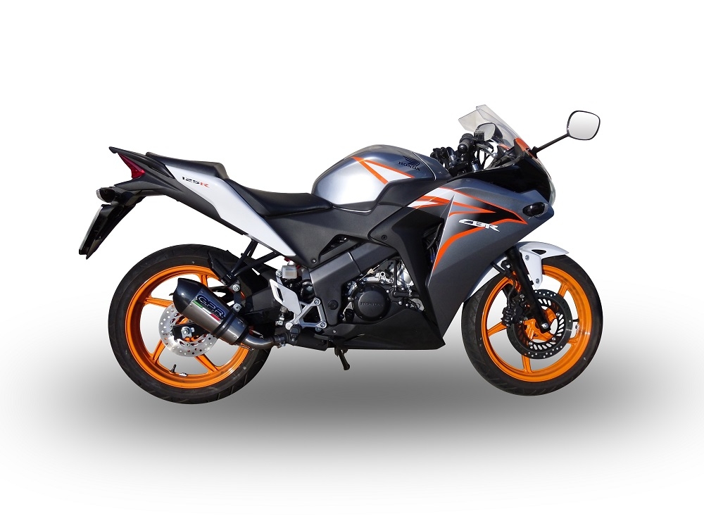 Escape compatible con Honda Cbr 125 R 2011-2016, Gpe Ann. titanium, Escape homologaedo, legal para mercados fuera de la UE, incluido tubo de enlace y db killer extraíble 