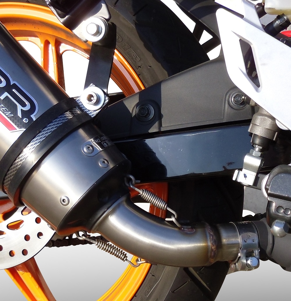 Escape compatible con Honda Cbr 125 R 2011-2016, Gpe Ann. titanium, Escape homologaedo, legal para mercados fuera de la UE, incluido tubo de enlace y db killer extraíble 