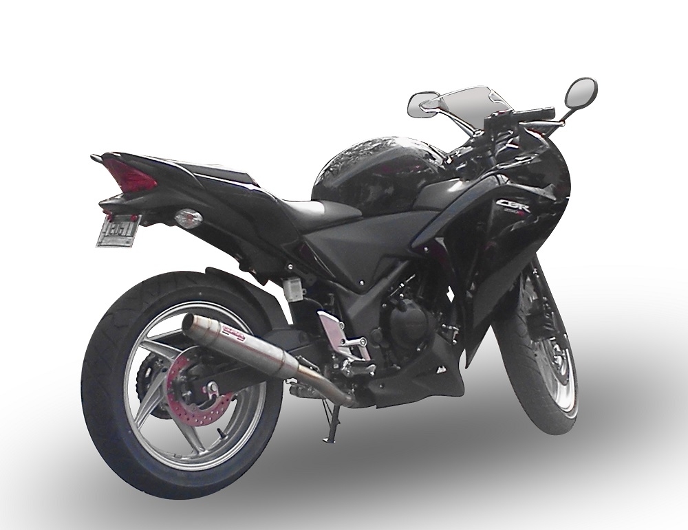 Escape compatible con Honda Cbr 250 R 2010-2014, Deeptone Inox, Escape legal, homologado, silenciador con db killer desmontable y tubo de conexión específico 