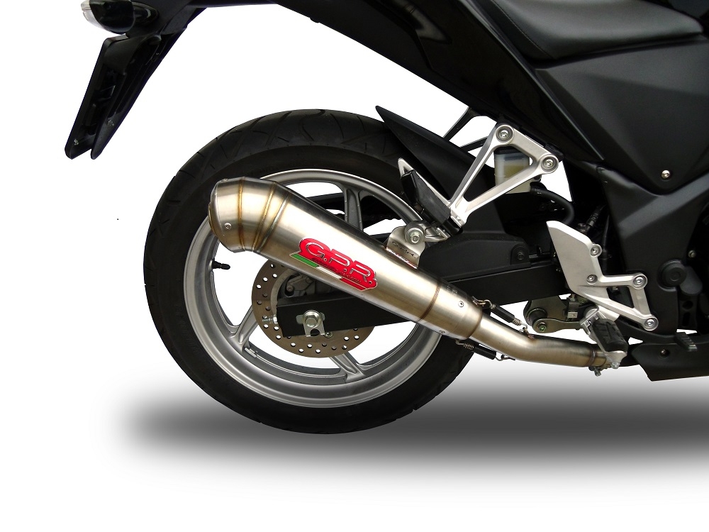 Escape compatible con Honda Cbr 250 R 2010-2014, Powercone Evo, Escape legal, homologado, silenciador con db killer desmontable y tubo de conexión específico 