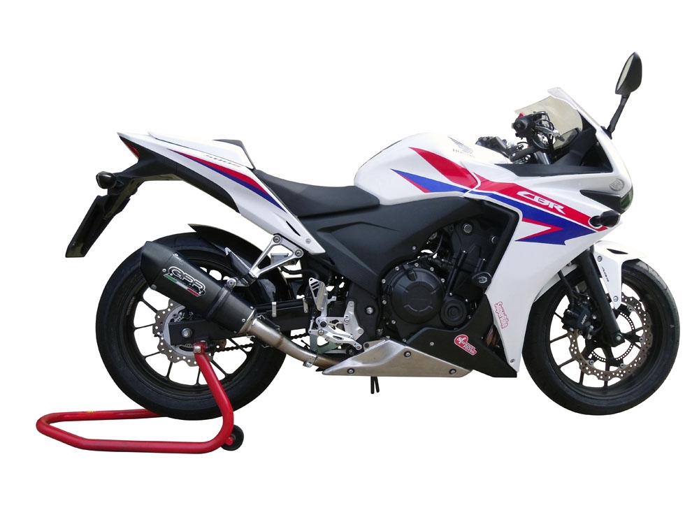Escape compatible con Honda Cbr 500 R 2023-2024, GP Evo4 Black Titanium, Escape legal, homologado, silenciador con db killer desmontable y tubo de conexión específico 
