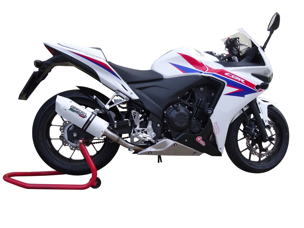 Escape compatible con Honda Cbr 500 R 2023-2024, Albus Evo4, Escape legal, homologado, silenciador con db killer desmontable y tubo de conexión específico 
