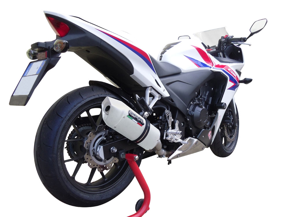 Escape compatible con Honda Cbr 500 R 2023-2024, Albus Evo4, Escape legal, homologado, silenciador con db killer desmontable y tubo de conexión específico 