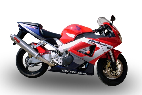 Escape compatible con Honda Cbr 900 Rr 2000-2003, Inox Tondo, Silenciador de escape, homologado, montaje con brida específica (bolt-on), con db killer extraíble 