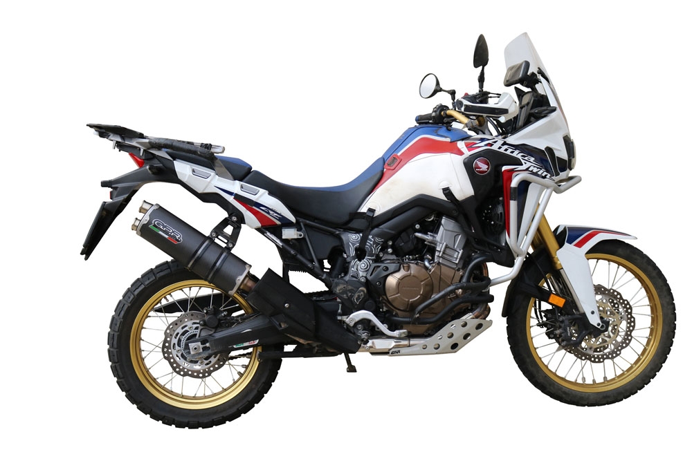 Escape compatible con Honda Crf 1000 L Africa Twin 2018-2020, Dual Poppy, Escape legal, homologado, silenciador con db killer desmontable y tubo de conexión específico 