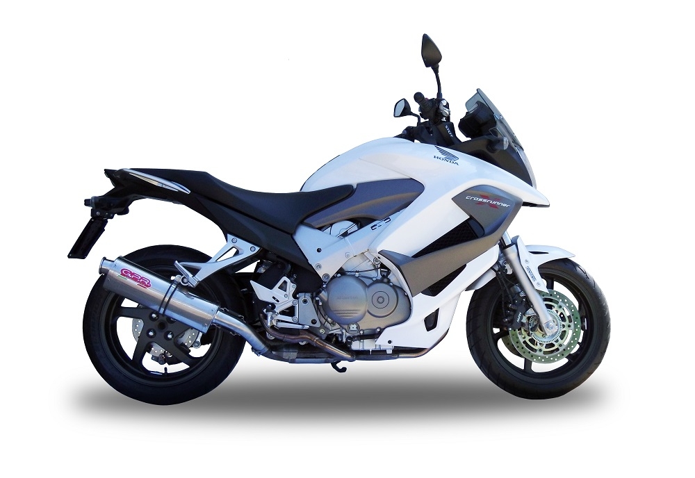 Escape compatible con Honda Crossrunner 800 Vfr 800 X 2011-2014, Trioval, Escape legal, homologado, silenciador con db killer desmontable y tubo de conexión específico 