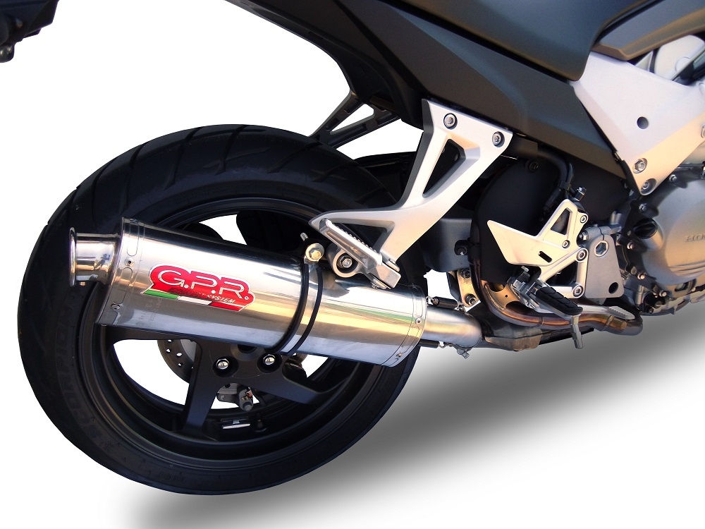 Escape compatible con Honda Crossrunner 800 Vfr 800 X 2011-2014, Trioval, Escape legal, homologado, silenciador con db killer desmontable y tubo de conexión específico 
