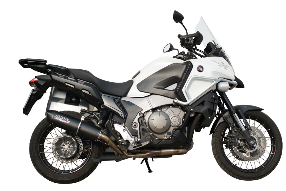 Escape compatible con Honda VFR1200X Crosstourer 2011-2016, Furore Nero, Escape legal, homologado, silenciador con db killer desmontable y tubo de conexión específico 