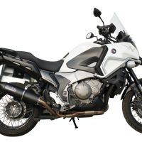 Escape compatible con Honda VFR1200X Crosstourer 2011-2016, Furore Nero, Escape legal, homologado, silenciador con db killer desmontable y tubo de conexión específico 